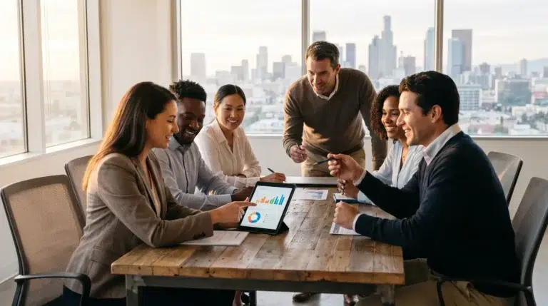 A small business HR team using AI for recruiting and talent acquisition.